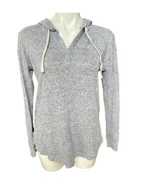 Hollister Women's M Gray Stretch Knit Hoodie Long Sleeve Pull Over Gorp Core